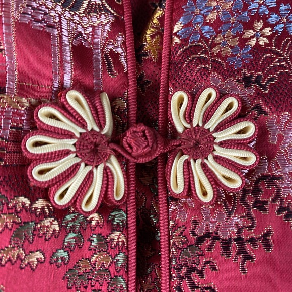 Kat Street Vintage Made in Hong Kong Chinese Asian Red Satin Jacket  Women's XL - Picture 2 of 13